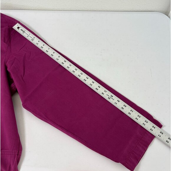 Denim & Co Button Front Trench Coat Size 2X Purple Long Sleeve A100855 NWT - Picture 9 of 13